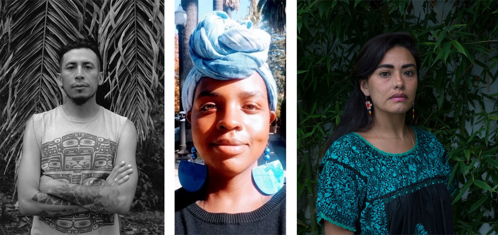 Headshot of Raul Ayala, Radhiyah Ayobami and Cinthya Briones